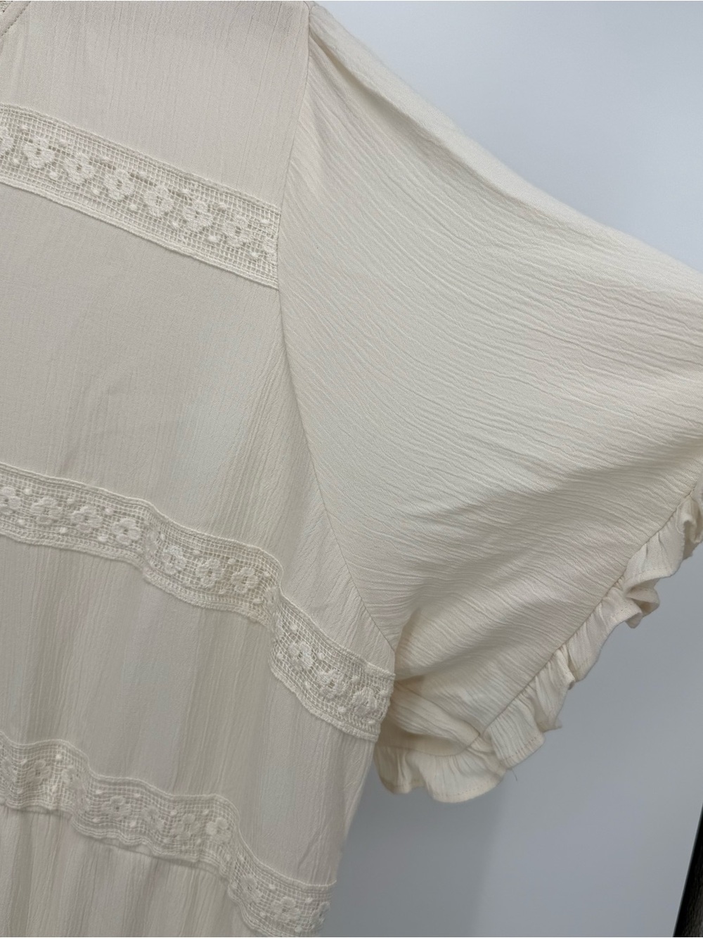 Torrid Whisper Cream Gauze Maxi Dress Size 4X Cottagecore Puff Sleeve Plus - Picture 7 of 13